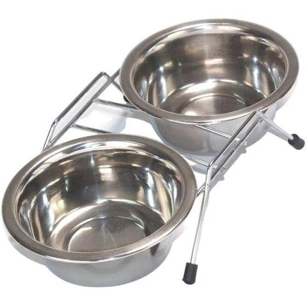 Comedouro e Bebedouro Inox pra Cachorro ou Gatos - Chalesco