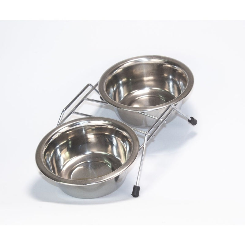 Comedouro e Bebedouro Inox pra Cachorro ou Gatos - Chalesco