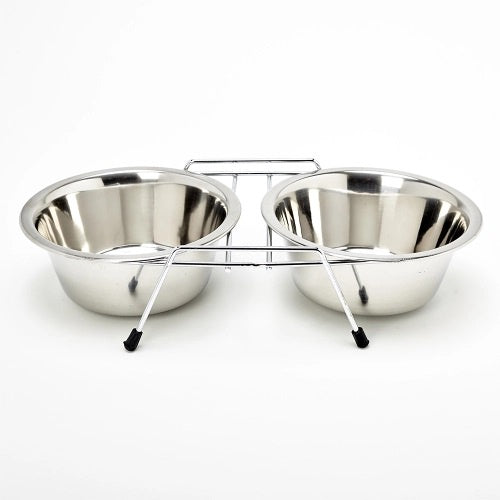 Comedouro e Bebedouro Inox pra Cachorro ou Gatos - Chalesco