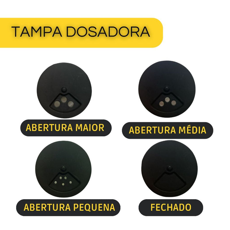 Porta Condimentos Temperos Giratório 9 Potes Vidro Tampa Dosadora Preto - Cactos Express