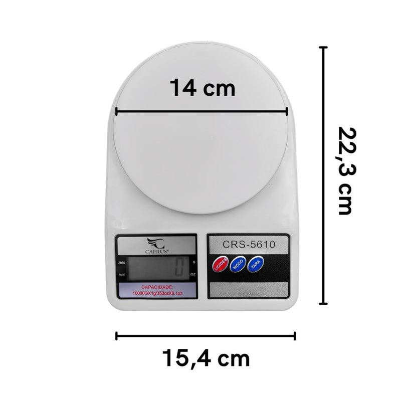 Balança digital precisão, Pilhas inclusas 10kg - Cactos Express